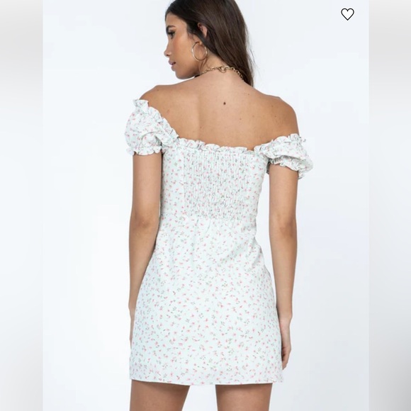 NWT Princess Polly Donna Mini Dress 4 Floral Off Shoulder Puff Sleeve Coquette - Picture 7 of 13